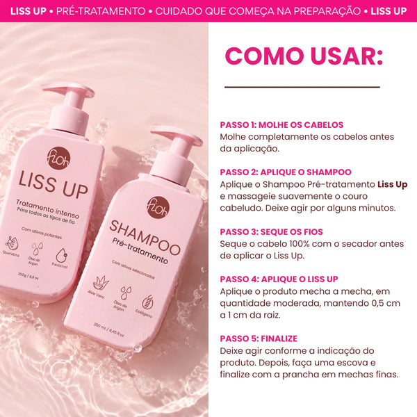 Kit LissUP Completo – Alisador + Shampoo Preparatório